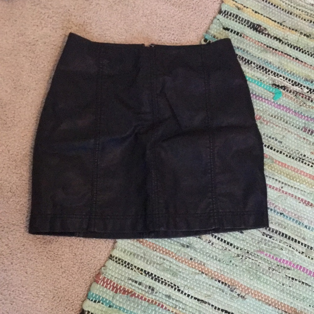 Free People black leather skirt